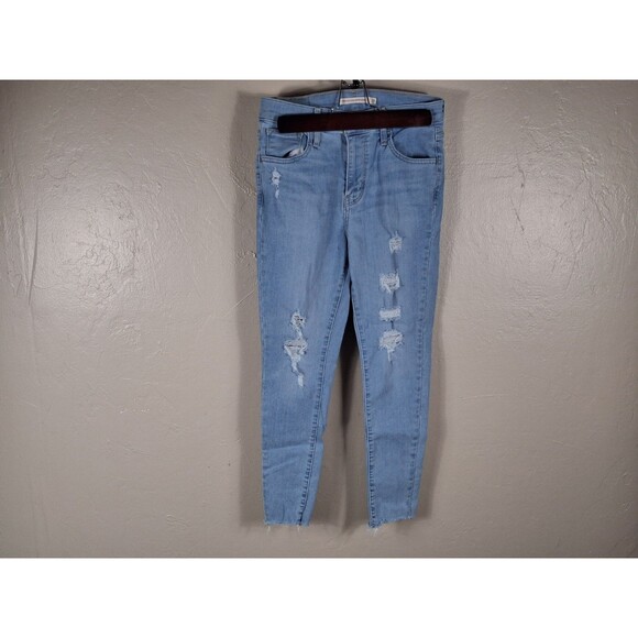 Levi's 720 Jeans womens size 25 high rise super skinny stretch distressed denim - Picture 1 of 16